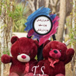 عروسک خرس زرشکی 2 متری