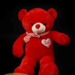 خرس قرمز شالگردن دار طرح love