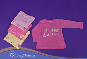 تیشرت استین بلند دخترانه طرح HOLLO LOVE - تصویر 3
