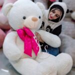خرس سفید پاپیون چرمی 180 سانتی