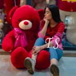خرس قرمز پاپیون چرمی 180 سانتی